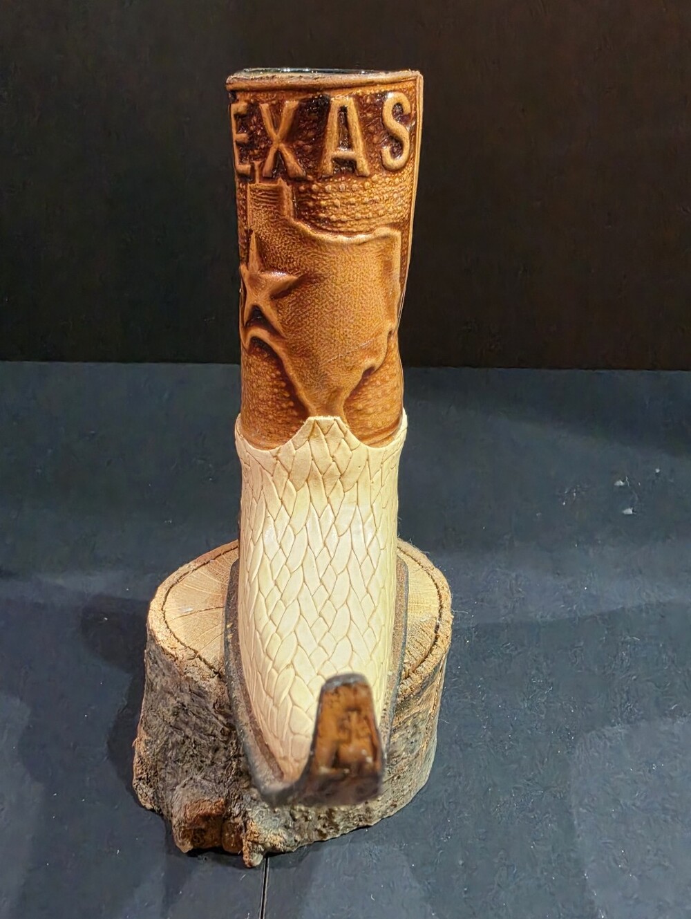 Texas Tooled Leather Mini Boot Shot Glass